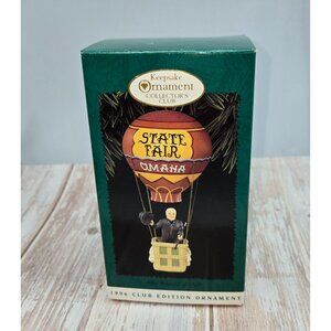 1996 Hallmark Omaha State Fair Hot Air Balloon ornament Wizard of Oz 5" NIB